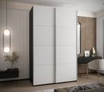 Armoire Lux 1 Noir - Argenté - Blanc - Largeur : 150 cm