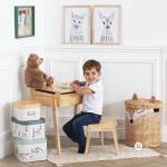 Schreibtisch für Kinder mit Sitzhocker Braun - Massivholz - 41 x 60 x 62 cm