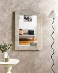 Miroir BAUGY Marron - Blanc - Bois massif - 63 x 94 x 3 cm