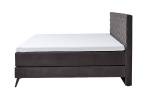 Lit boxspring SINDAR avec topper confort Anthracite - Noir - Largeur : 162 cm - Noir