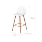 Tabouret de bar Rodrik (Lot de 2) Blanc - Textile - 42 x 100 x 49 cm