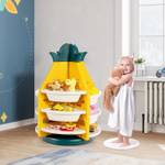Kinder Spielzeugregal Kinderzimmerregal Gelb - Kunststoff - 74 x 106 x 74 cm