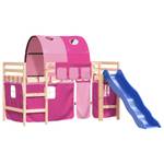 Kinderhochbett mit Tunnel D9547 Pink - 80 x 200 cm