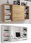 Bureau en bois Bureau mural Teala Blanc