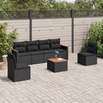 Gartensitzgruppe K649(7-tlg) Schwarz - Massivholz - 69 x 62 x 55 cm