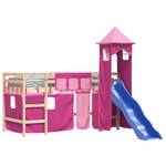 Kinderhochbett mit Turm D7291 Hellbraun - 90 x 200 cm