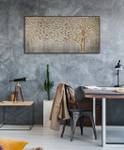 Tableau peint Etincelles de Joie Gris - Bois massif - Textile - 120 x 60 x 4 cm