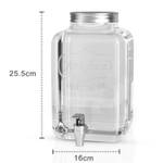 Getränke Wasserspender 4 Liter aus Glas Glas - 16 x 26 x 16 cm