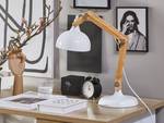 Lampe de table SALADO Marron - Blanc - Bois massif - 18 x 53 x 18 cm