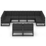 Salon de jardin 3009755-2 (lot de 9) Anthracite - Noir