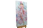 Acrylbild handgemalt Sommer auf der Haut Pink - Weiß - Massivholz - Textil - 60 x 120 x 4 cm