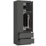 Kleiderschrank S60 2T 2S CLP Graphit - Grau