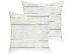 Coussin décoratif MILAS Beige - Blanc crème - Blanc