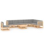 Garten-Lounge-Set (9-teilig) 3009828-2 Grau - Holz