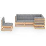 Garten-Lounge-Set (5-teilig) 3009933-2 Grau - Holz