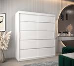 Armoire coulissante VERONA 1 Gris miroir - Blanc - Largeur : 180 cm