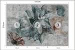 Fototapete BLUMEN Beton Optik Vintage Blau - 315 x 210 x 210 cm