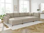 Wohnlandschaft Oskar mit Hocker Beige