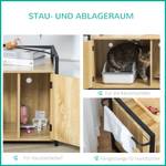 Katzentoilett mit Griff D31-053GY Braun - Holzwerkstoff - 51 x 54 x 83 cm