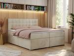 Boxspringbett CARMEN Beige - Breite: 200 cm - H3 - Textil