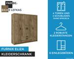 FURNIX Kleiderschrank Eliza 4D Lefkas Eiche Dunkel Dekor - Eiche Dekor - Eiche Hell Dekor