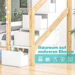 Etagenbett HomeyAtticⅠ Beige - Weiß - Holzwerkstoff - Massivholz - 97 x 221 x 244 cm