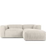 Ecksofa BUFFO 4-Sitzer Creme - Breite: 237 cm - Armlehne beidseitig montierbar - Ecke davorstehend rechts - Ottomane davorstehend rechts