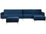 Modulsofa ABERDEEN 2-tlg Blau - Gold - Marineblau - Breite: 347 cm