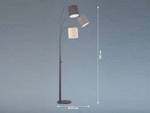 Stehlampe Schwarz Lampenschirme Stoff Beige - Schwarz - Grau - Metall - Textil - 40 x 186 x 67 cm