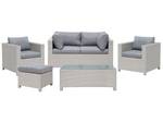 Sitzgruppe MILANO 5-tlg Grau - Polyrattan - 140 x 69 x 75 cm