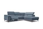 5-Sitzer Ecksofa Matera mit Relax Blau - Ecke davorstehend rechts