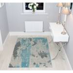 Tapis moderne tissé plat à motifs AVON Bleu clair - 120 x 170 cm