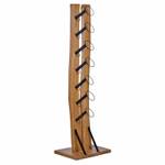 Porte bouteille avec 7 supports - VINO Marron - En partie en bois massif - 45 x 146 x 35 cm