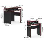 Bureau ordinateur Kron noir/rouge Set 5 Noir - Rouge - Bois manufacturé - 60 x 87 x 90 cm