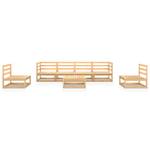 Salon de jardin (lot de 7) 3009896-1 Marron - Bois