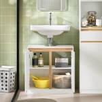 Meuble sous Lavabo BZR78-W Blanc - Bois manufacturé - Bois massif - Bois/Imitation - 60 x 60 x 30 cm