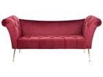 Chaise longue NANTILLY Doré - Rouge