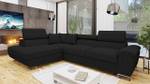 Ecksofa Cotere Cord Schwarz - Ecke davorstehend links