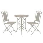 Bistro-Set-k150 ( 3-tlg ) Grau - Massivholz - Höhe: 1 cm