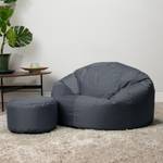 Klassischer Outdoor Sitzsack mit Hocker Dunkelgrau