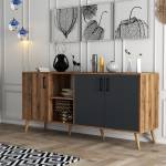 Buffet Exxen Marron - Bois manufacturé - 45 x 80 x 180 cm