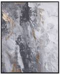 Imprimé sur toile JESI Doré - Gris - Blanc - Textile - 83 x 103 x 5 cm