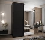 Armoire Lux 3 Noir - Argenté - Largeur : 170 cm