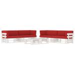 Salon de jardin 3016503-4 (lot de 6) Rouge - Blanc