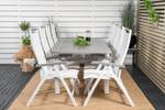 Albany Gartenset Tisch Weiß - Metall - 90 x 75 x 160 cm