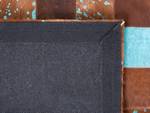 Tapis patchwork ALIAGA Bleu - Marron - Turquoise - Cuir véritable - 150 x 80 x 80 cm