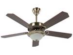 Deckenventilator mit Licht BEGEJ Braun - Gold - Weiß - Metall - 129 x 80 x 129 cm