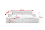 Sofa SAMU Big Sofa Feincord Silber