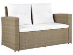 Sitzgruppe LUCA 4-tlg Beige - Blau - Braun - Weiß - Polyrattan - 128 x 77 x 61 cm