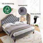 Polsterbett Mars Ⅵ Grau - Holzwerkstoff - Metall - Massivholz - Textil - Holzart/Dekor